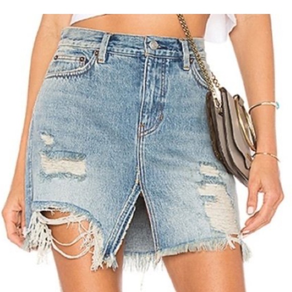 FreePeople We The Free Collection Denim Mini Skirt - Picture 2 of 5